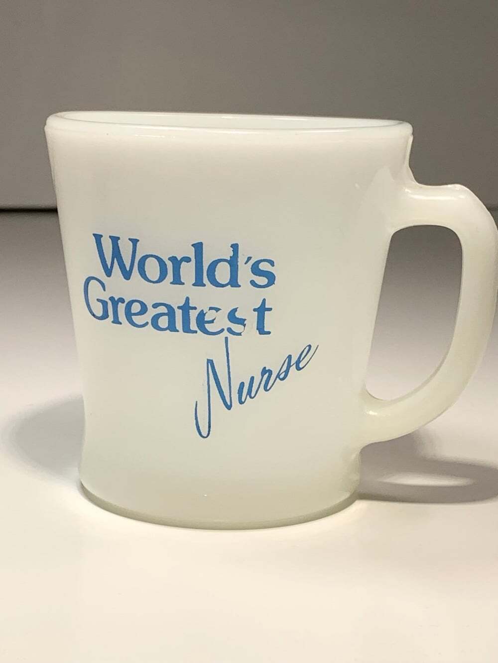 World’s Greatest Nurse Anchor Hocking Milk Glass RARE coffee Cup Mug